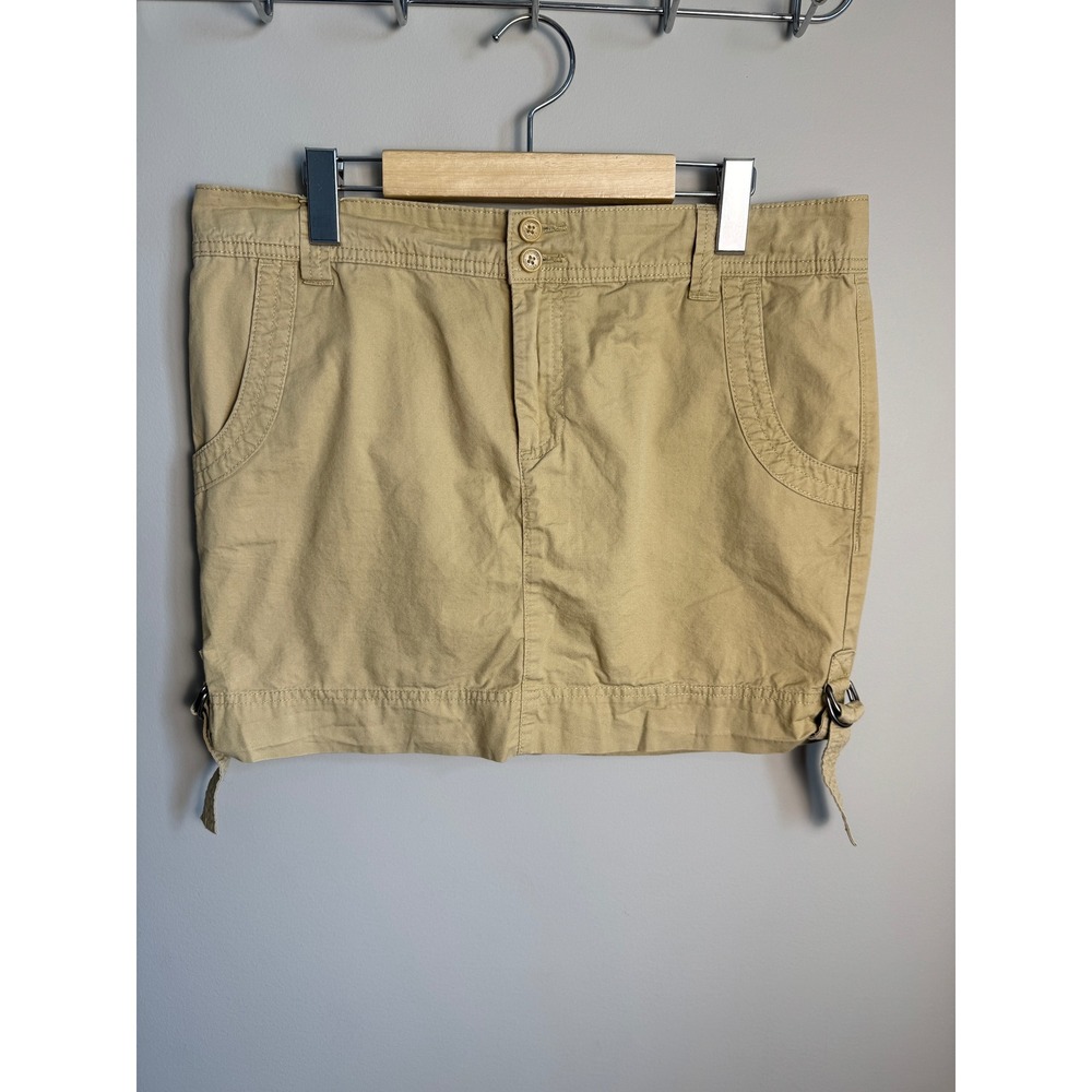 Tommy Hilfiger Khaki Chino Mini Skirt Size 8 Utility Gorpcore Safari Y2K Outdoor